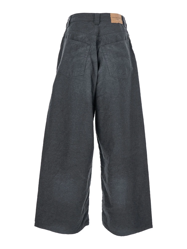 Grey Oversize Pants with Logo Detail on the Front and Logo Patch on the Rear in Cotton Man alternative