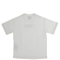 White Crewneck T-Shirt with Logo Print on the Front in Cotton Boy