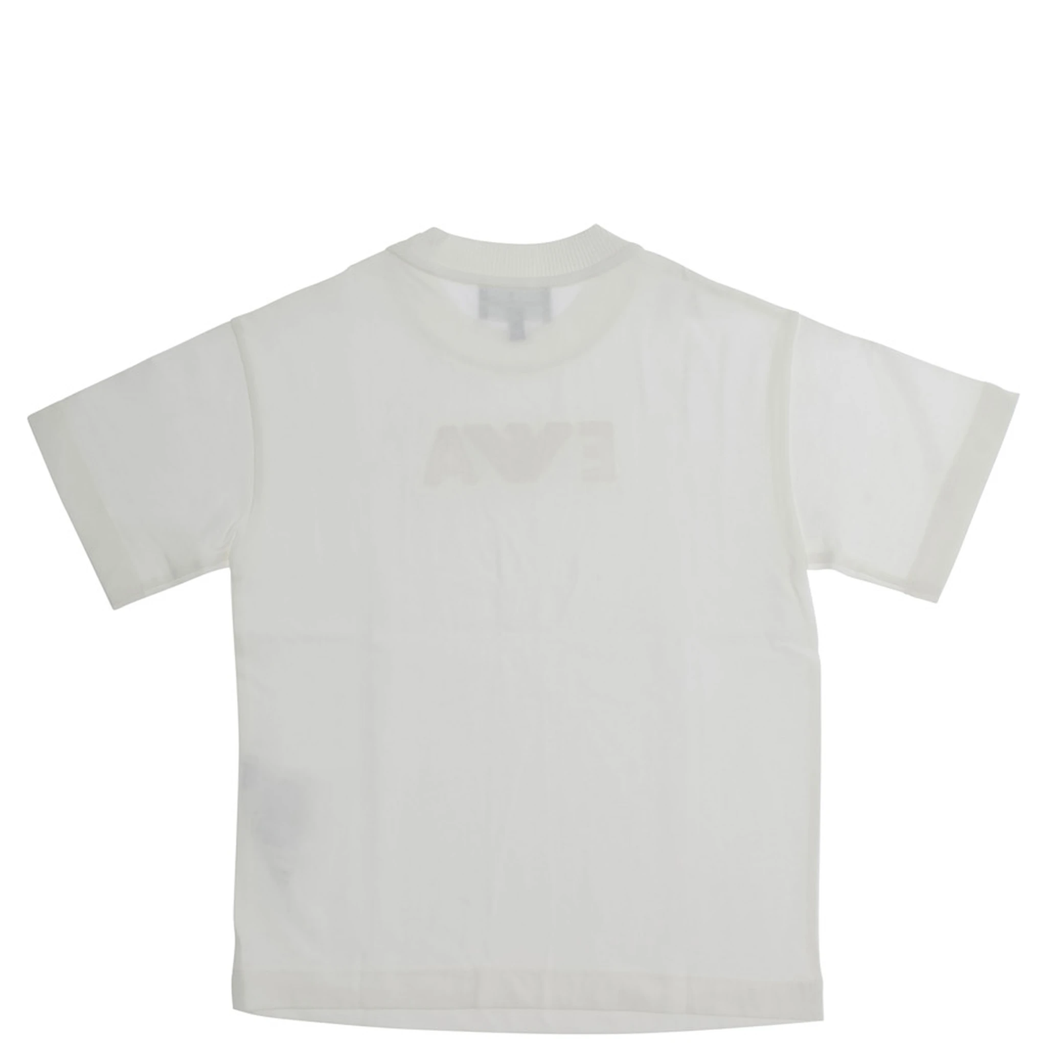 White Crewneck T-Shirt with Logo Print on the Front in Cotton Boy