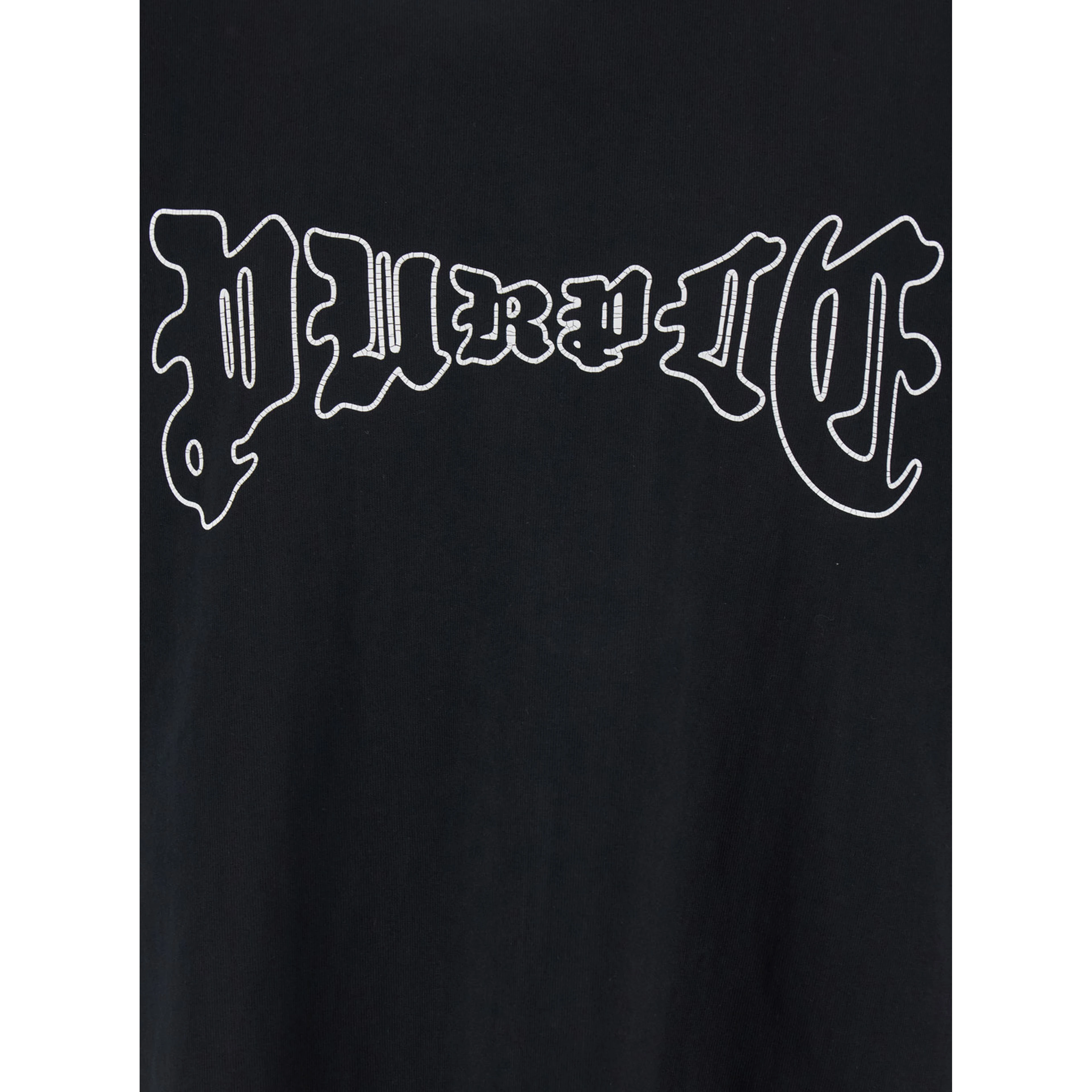 Black Crewneck T-Shirt with Logo Print on the Front in Cotton Man