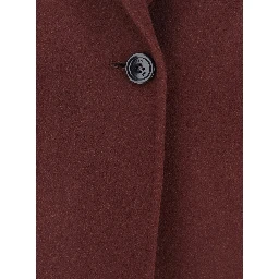 Ariccia Bordeaux Single-Breasted Jacket with Notched Revers in Wool Woman