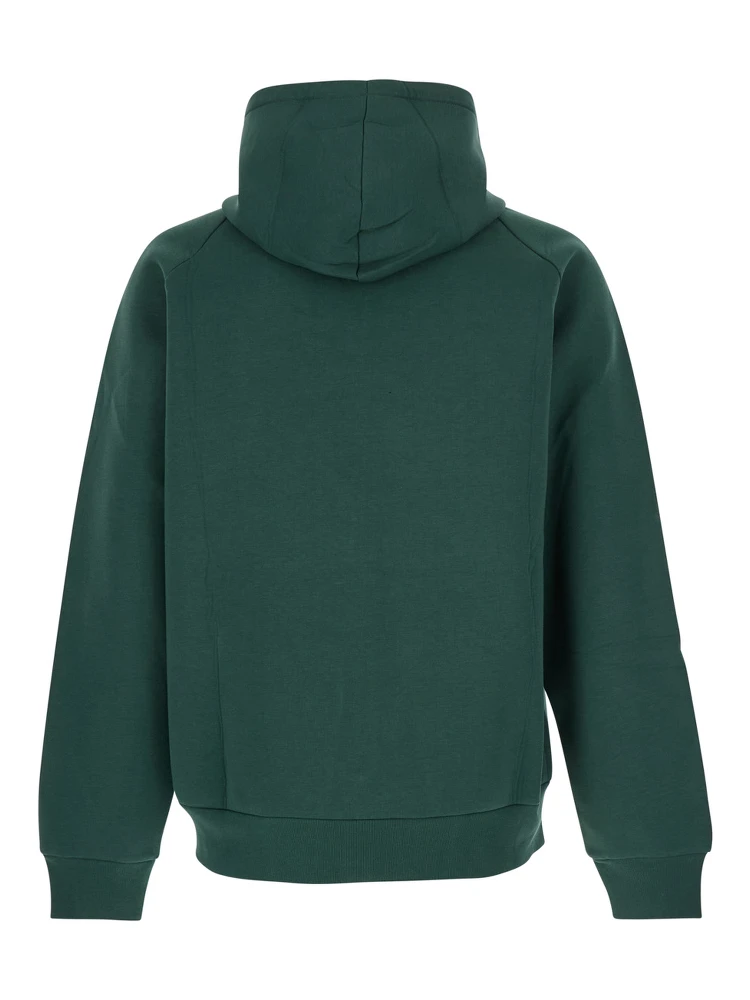 Green Hoodie with Dropped Shoulders in Neoprene Man alternative