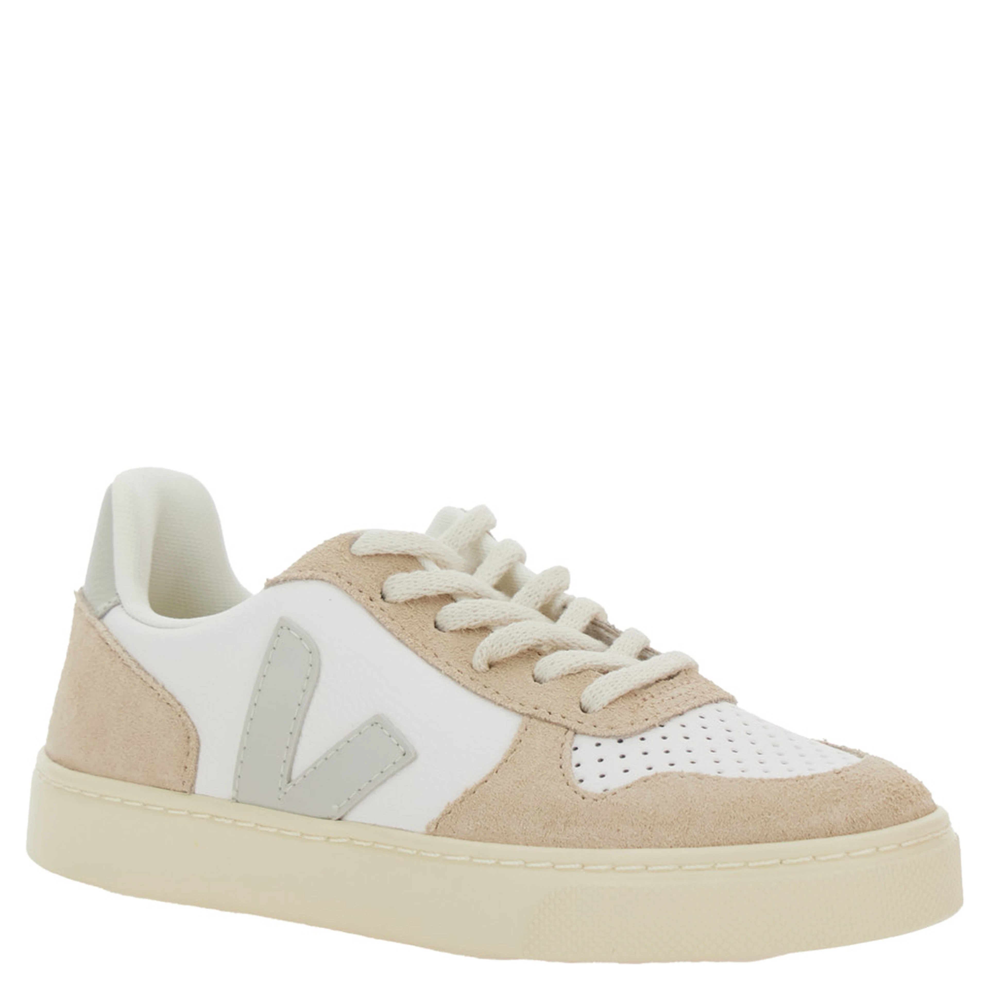 White Low Top Sneakers with Logo Patch on the Side and Contrasting Heel with Logo Lettering in Leather Unisex