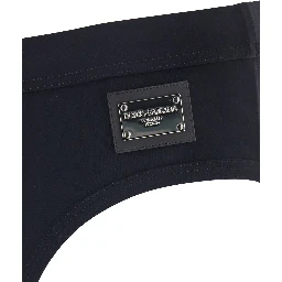 Black Swimwear with Logo Drawstring and Logo Tag in Tech Fabric Man