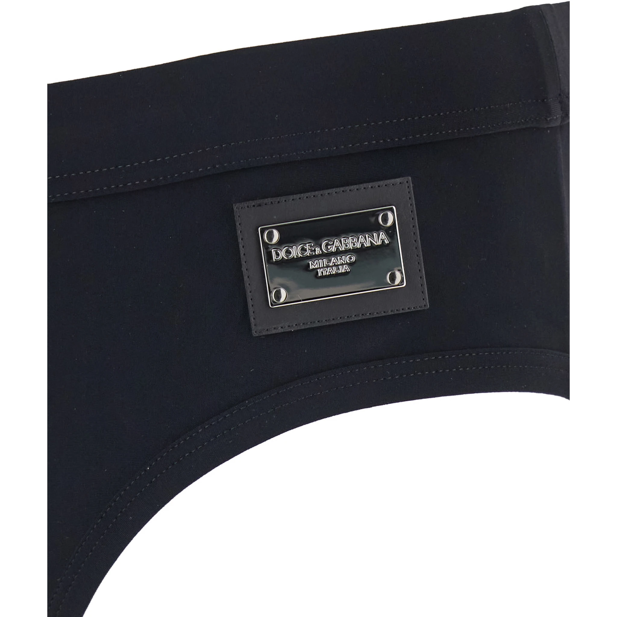 Black Swimwear with Logo Drawstring and Logo Tag in Tech Fabric Man