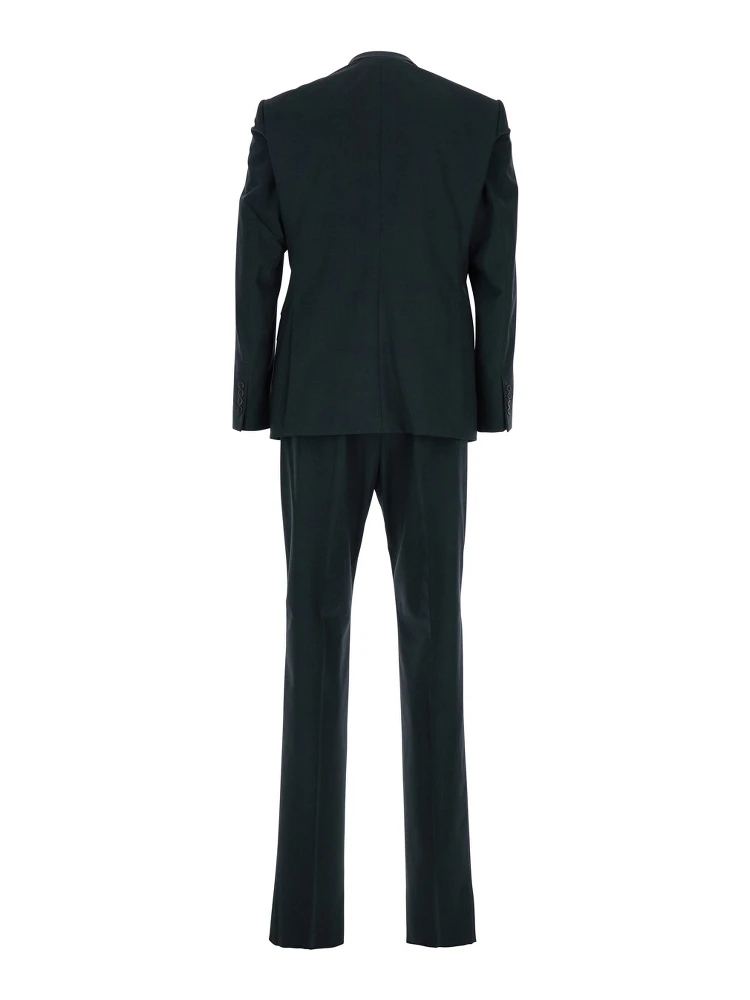 Grey Single-Breasted Suit with Notched Revers in Wool Blend Man alternative