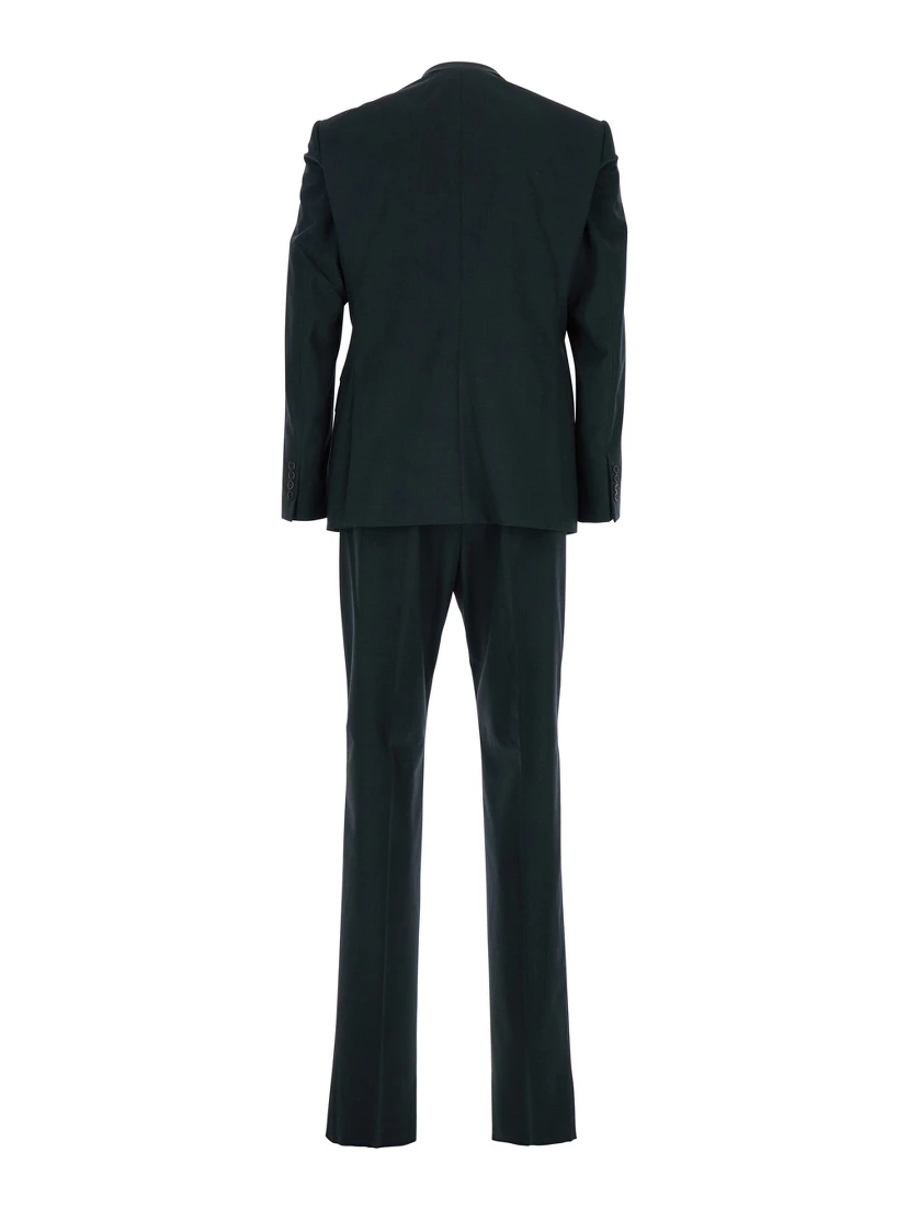 Grey Single-Breasted Suit with Notched Revers in Wool Blend Man