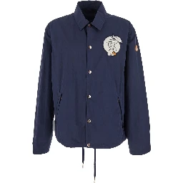Satsuma Blue Jacket with Logo Patch on the Sleeve and Maxi Logo Patch on the Rear in Cotton Blend Man