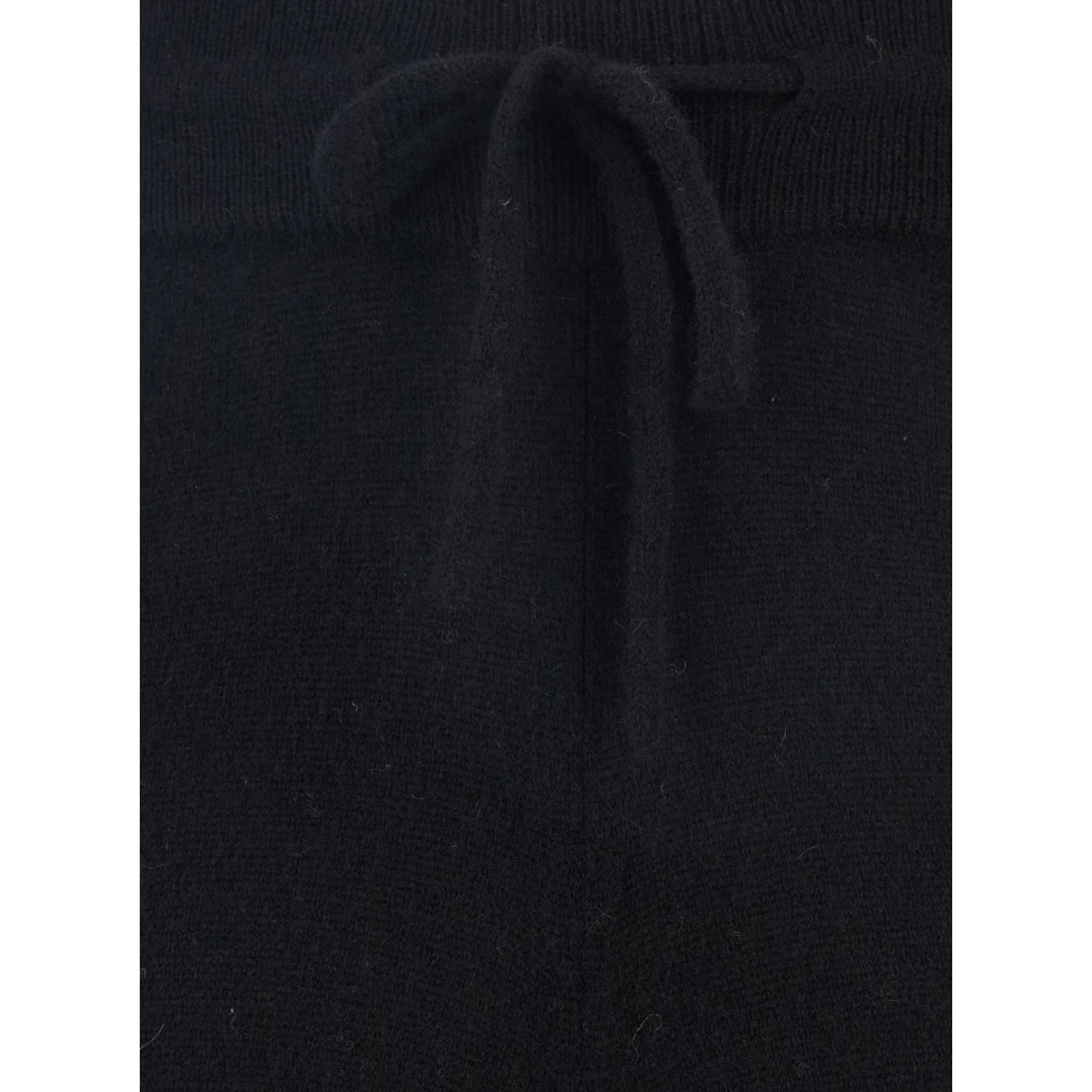 Black Pants with Drawstring Waist in Cashmere Woman