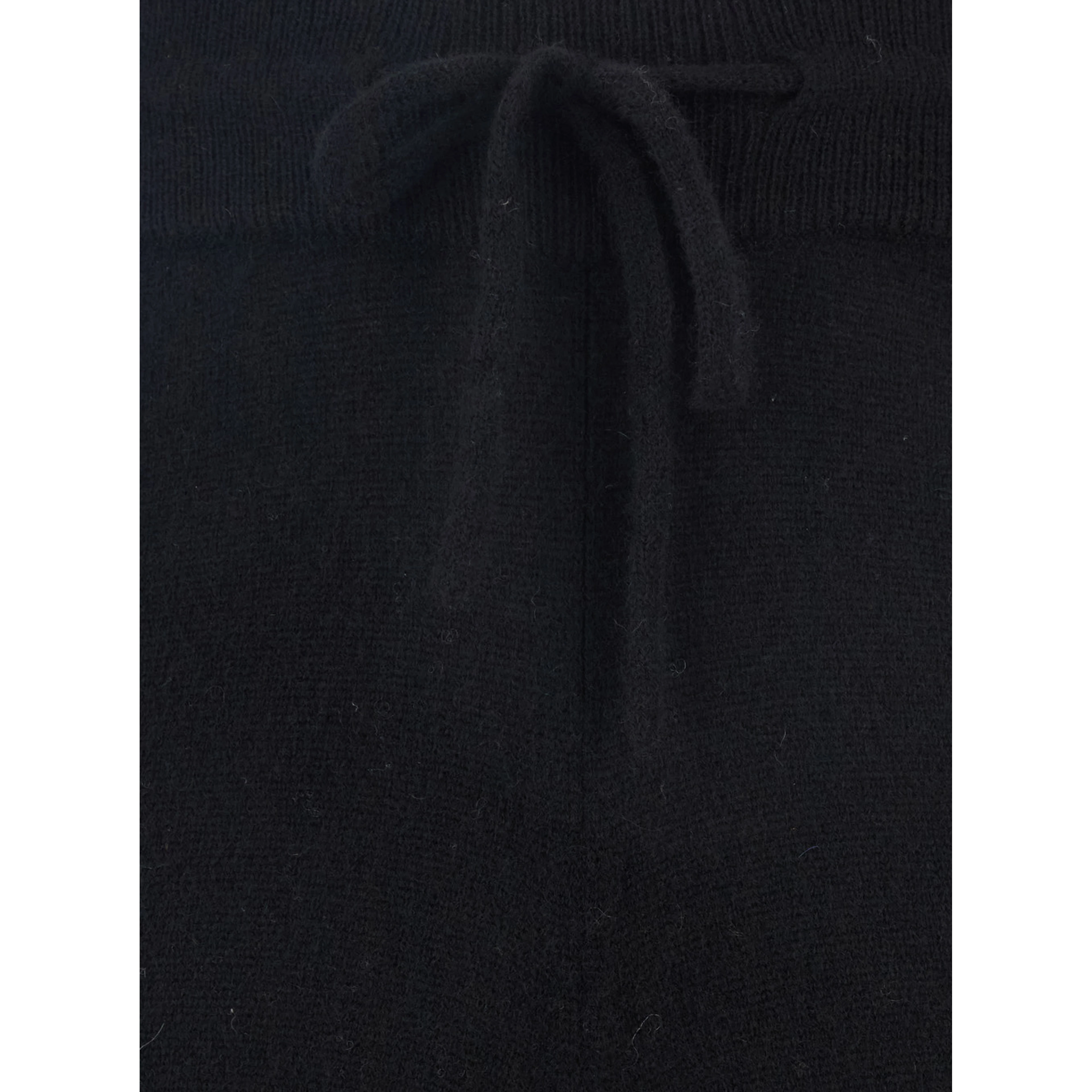 Black Pants with Drawstring Waist in Cashmere Woman