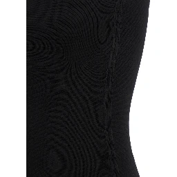 Black Sleeveless Off-Shoulder Top in Viscose Blend Stretch Woman