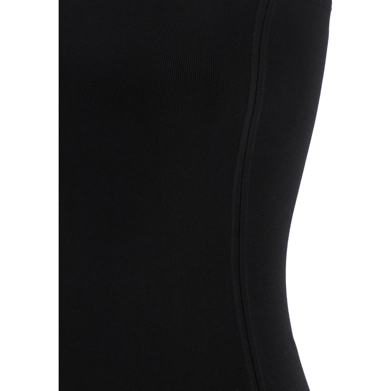 Black Sleeveless Off-Shoulder Top in Viscose Blend Stretch Woman