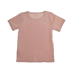 Pink Crewneck T-Shirt with Maxi Print on the Front in Cotton Baby