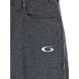 Grey Oversize Pants with Logo Detail on the Front and Logo Patch on the Rear in Cotton Man