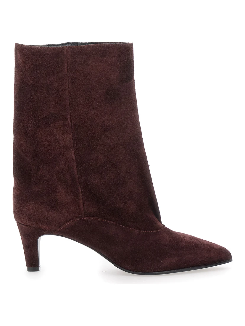 حذاء جويل بوردو ذو الكعب المنخفض والمدبب من الجلد المدبوغ للنساء