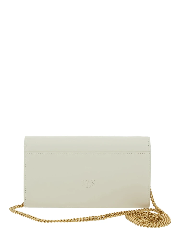 Love One Wallet White Crossbody Bag with Love Birds Detail in Smooth Leather Woman alternative