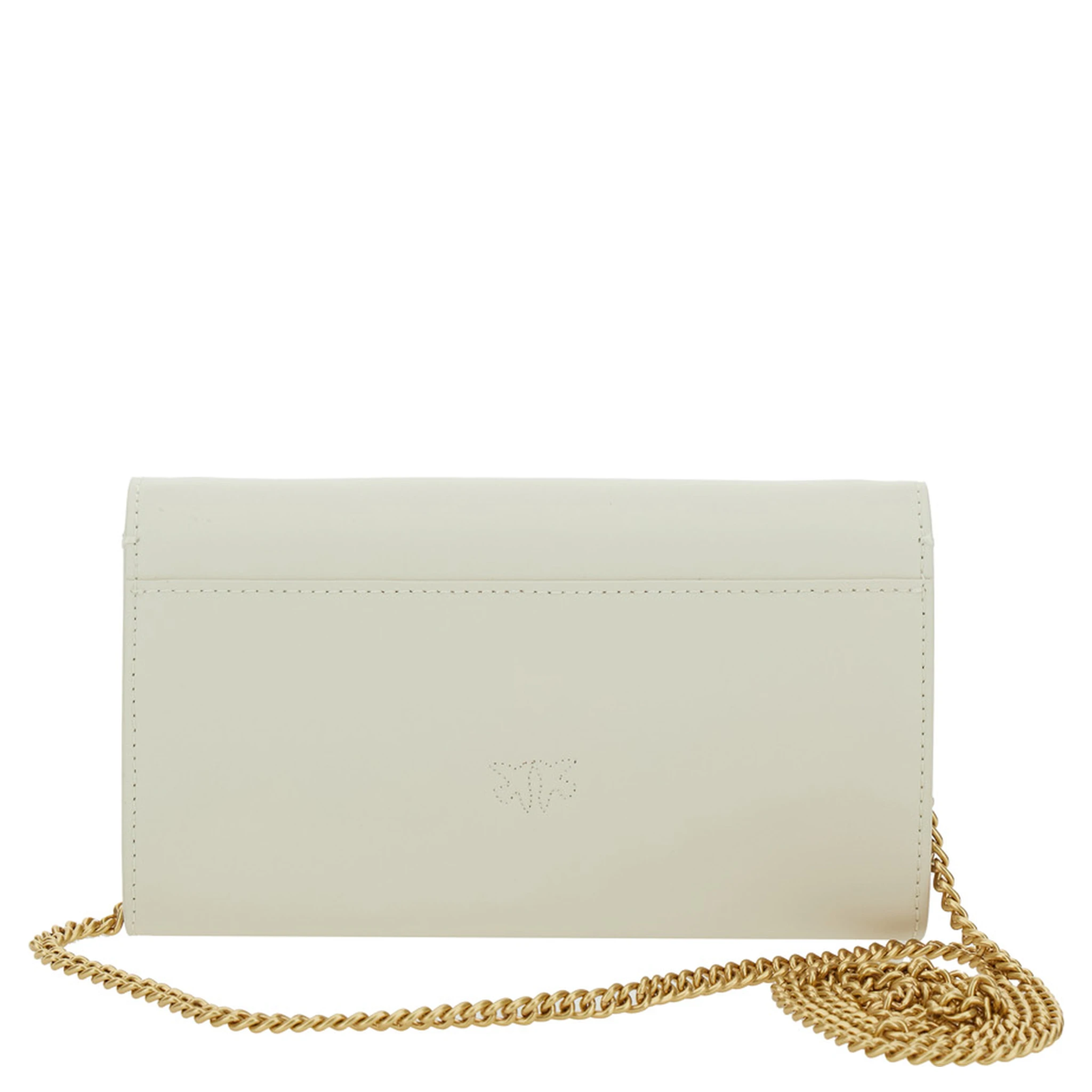 Love One Wallet White Crossbody Bag with Love Birds Detail in Smooth Leather Woman
