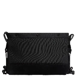 Black Crossbody Bag with Logo Plaque on the Front in Tech Fabric Man
