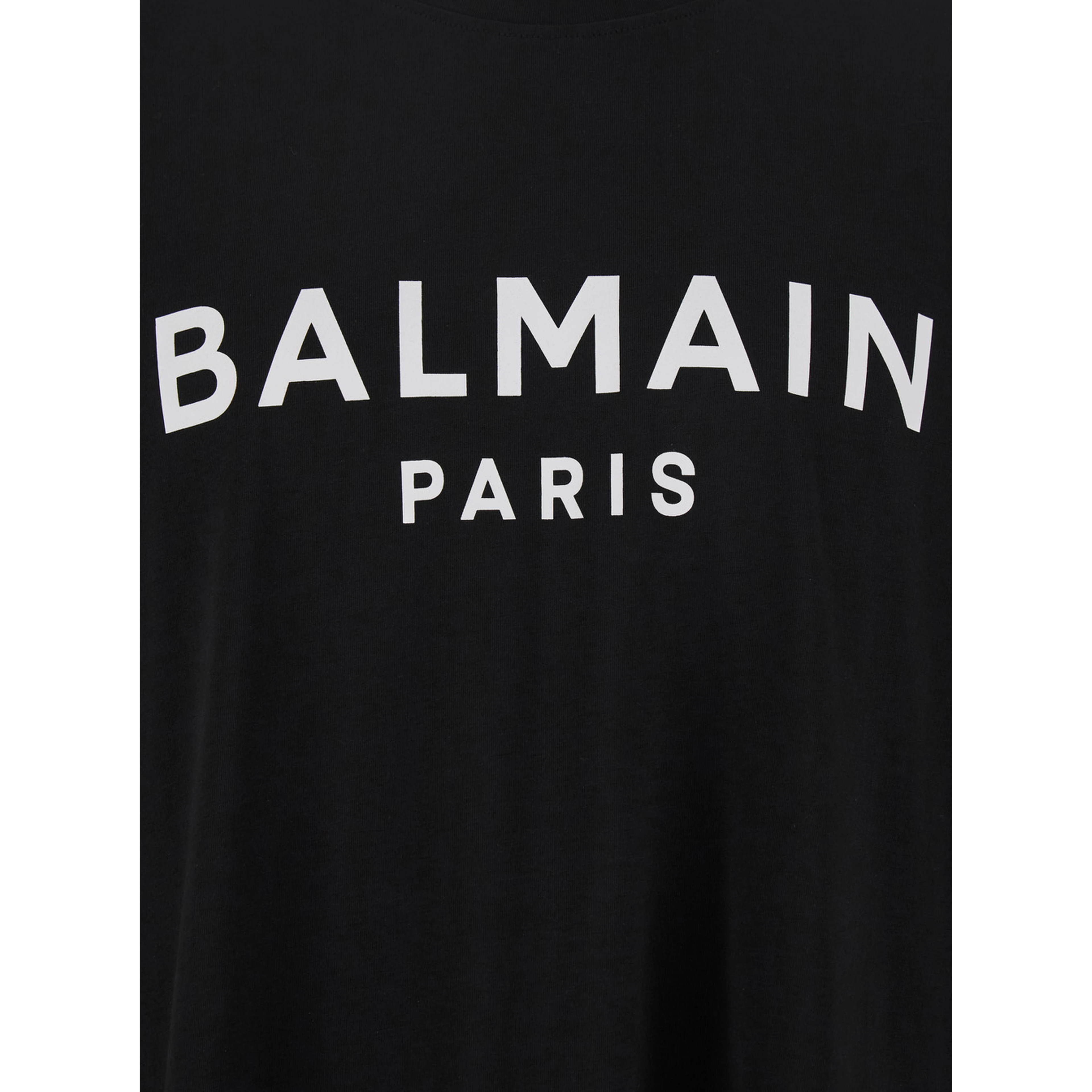 Black Crewneck T-Shirt with Logo Lettering on the Front in Cotton Man