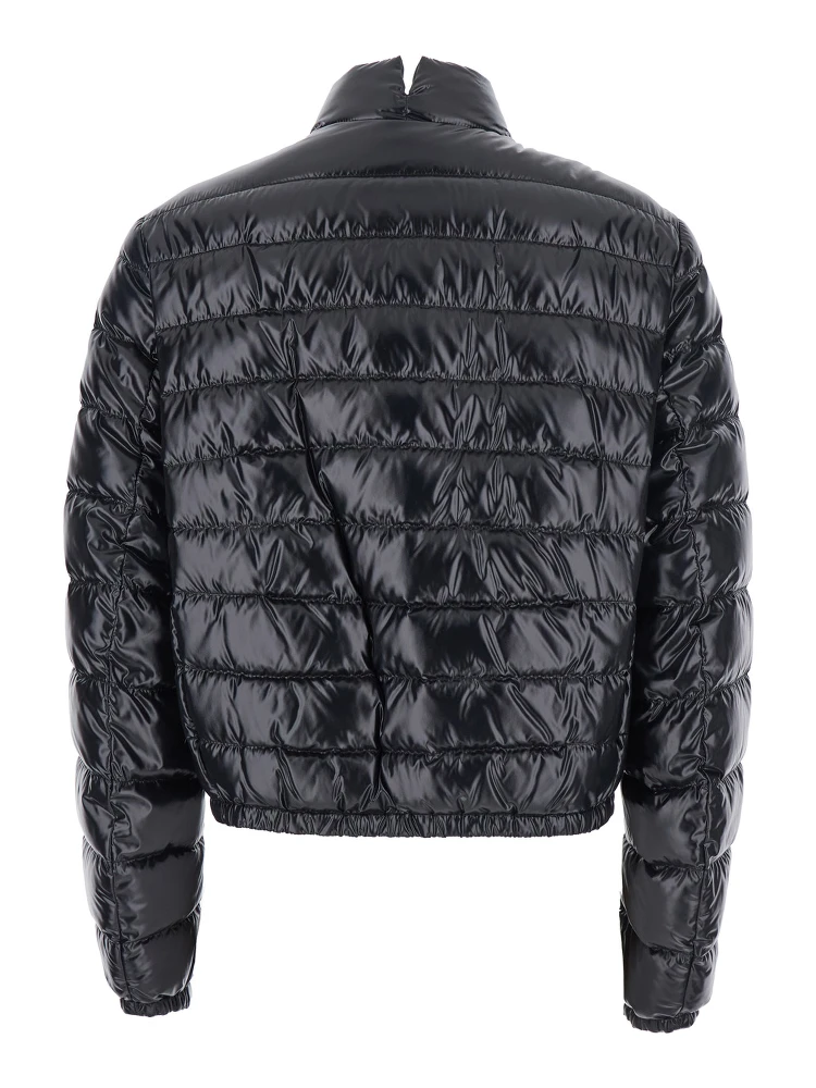 Knut Black Down Jacket with High Neck and Logo Patch on the Sleeve in Tech Fabric Woman alternative