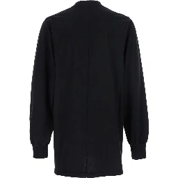 Black Crewneck T-Shirt with Logo Print on the Front in Cotton Man