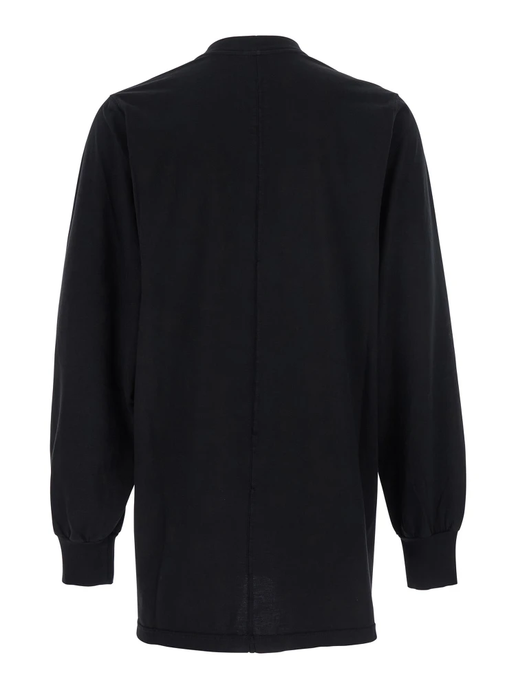 Black Crewneck T-Shirt with Logo Print on the Front in Cotton Man alternative