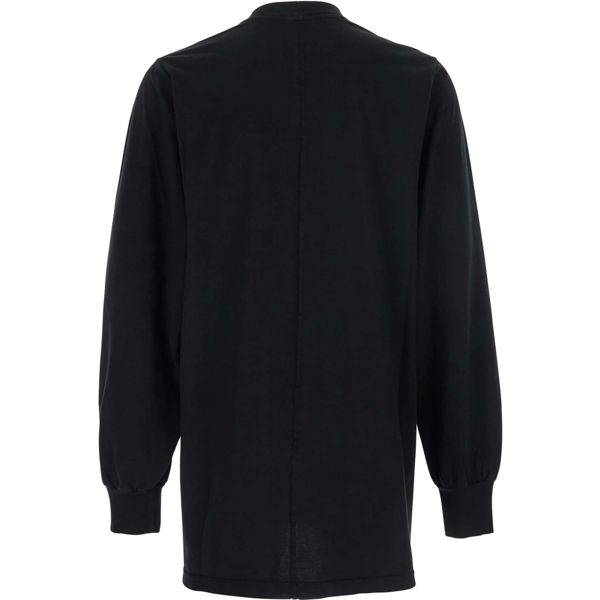 Black Crewneck T-Shirt with Logo Print on the Front in Cotton Man