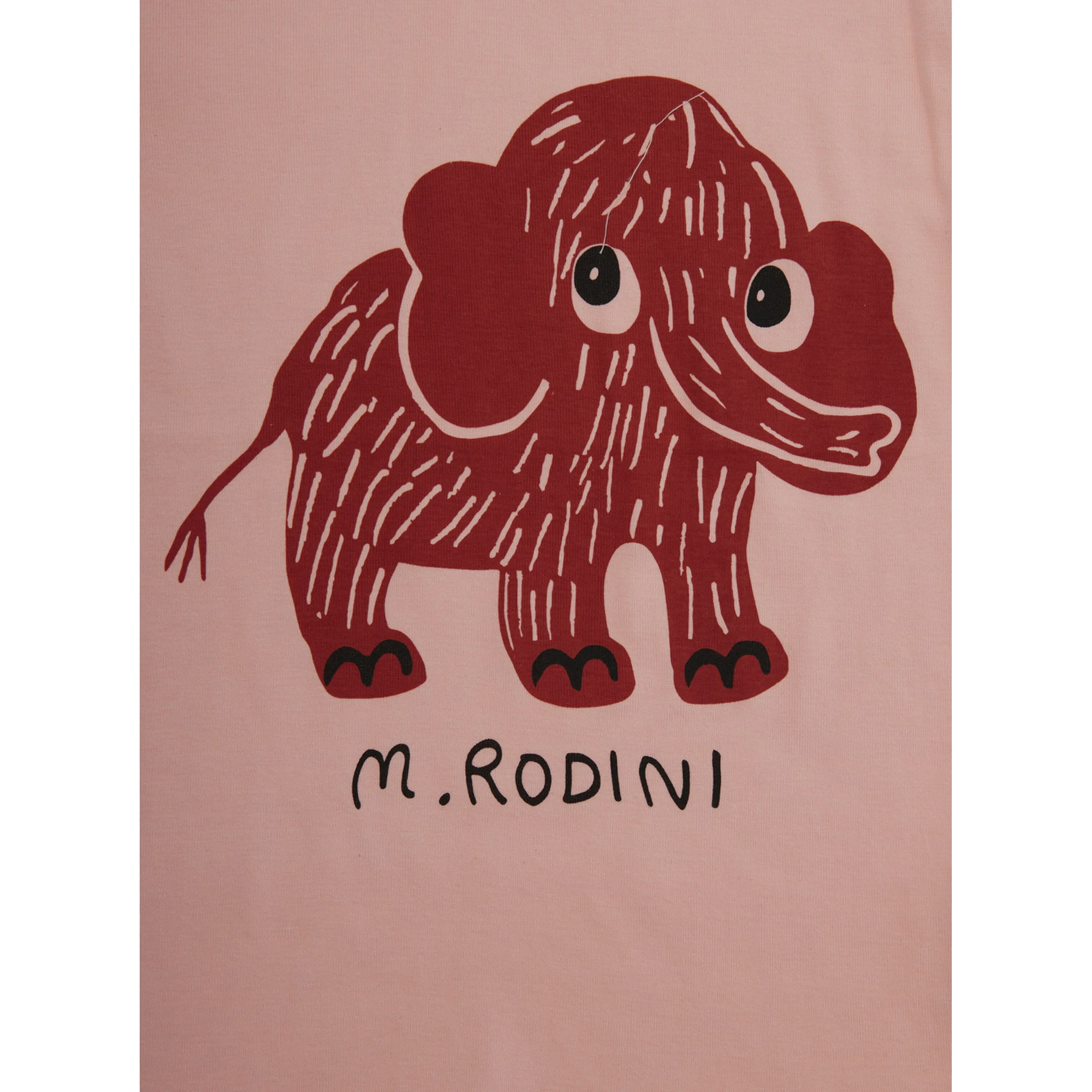 Pink Crewneck T-Shirt with Maxi Print on the Front in Cotton Baby