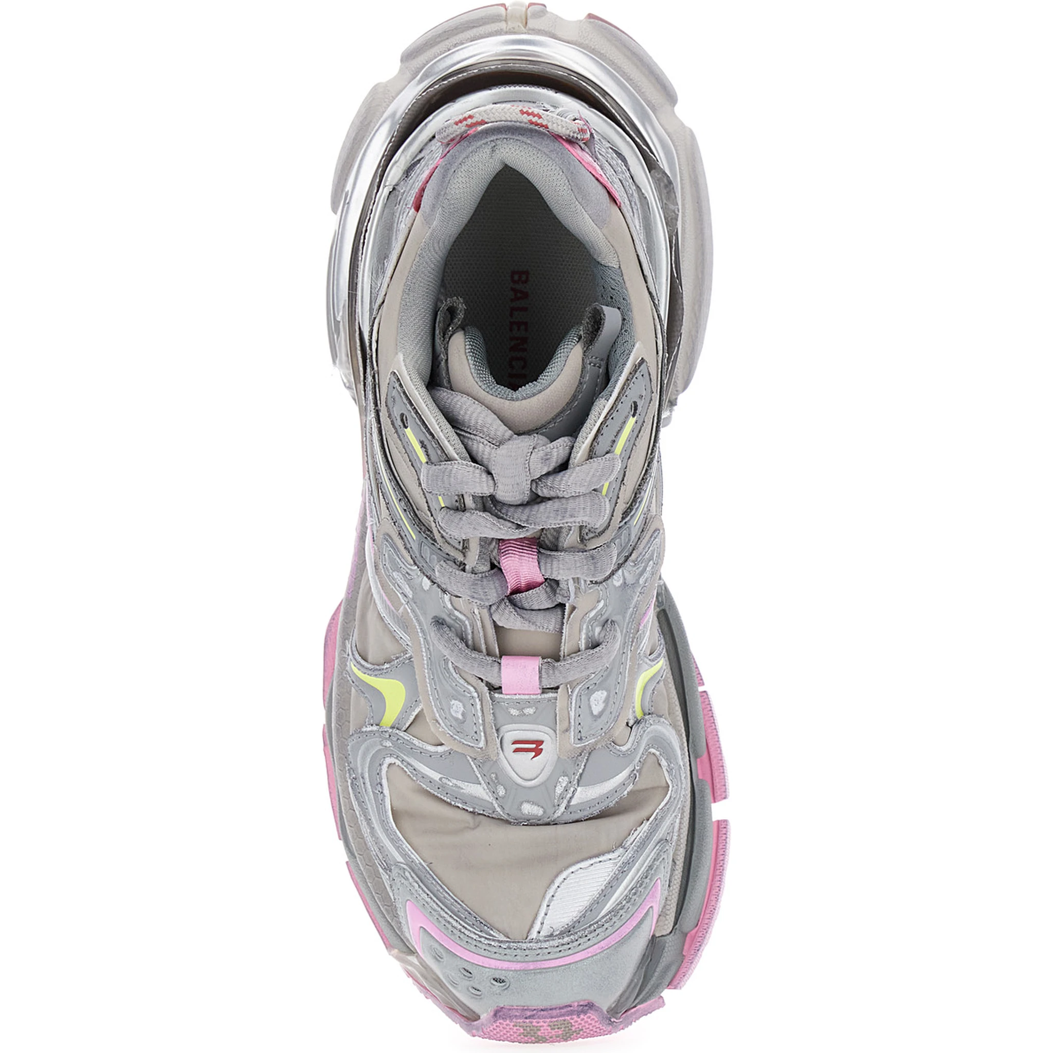 Runner 2 Beige Sneaker with Embossed Logo in Mesh and Nylon Woman