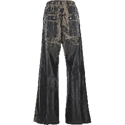 Geth Belas BlackTrousers with Destroyed Look and Drawstring Waist in Cotton Man