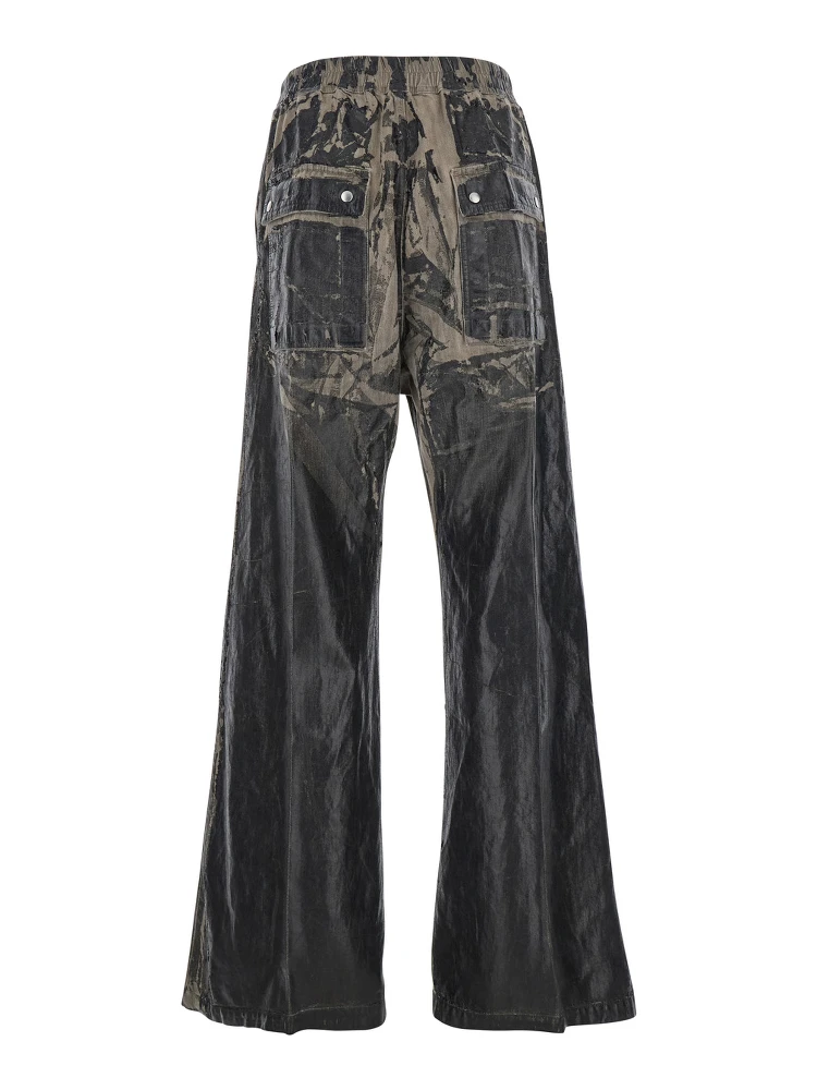 Geth Belas BlackTrousers with Destroyed Look and Drawstring Waist in Cotton Man alternative