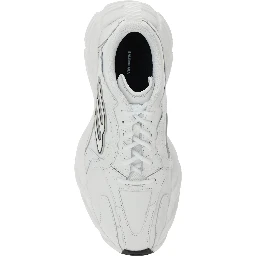 Monday White Low Top Sneakers with Logo Detail and Embossed Size on the Rear in Leather and Fabric Man
