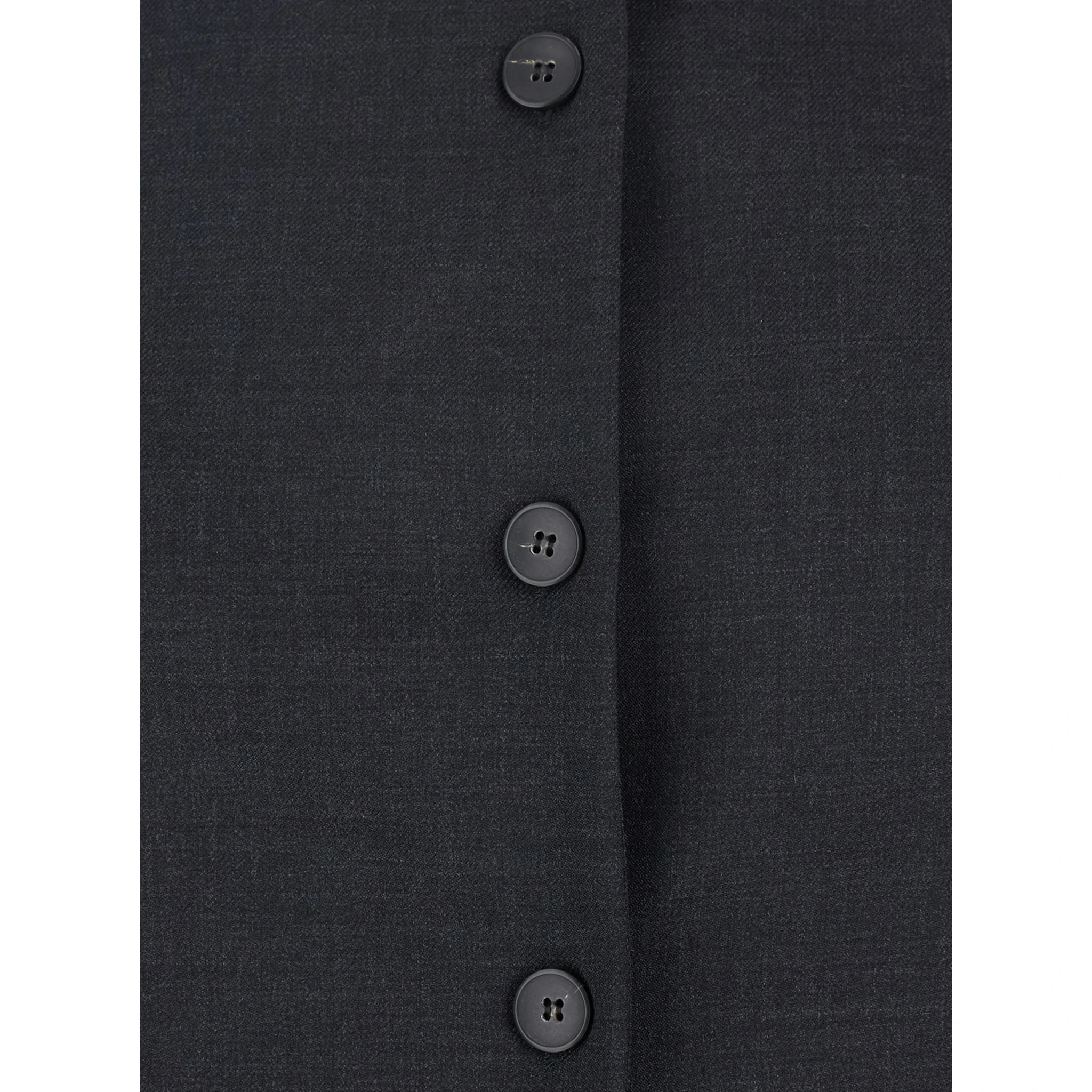 Grey Off-Shoulder Vest with Front Button Closure in Fabric Woman