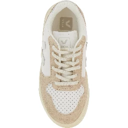 White Low Top Sneakers with Logo Patch on the Side and Contrasting Heel with Logo Lettering in Leather Unisex
