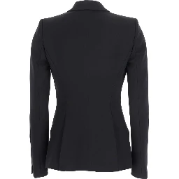 Black Jacket with Lance Revers in Fabric Woman