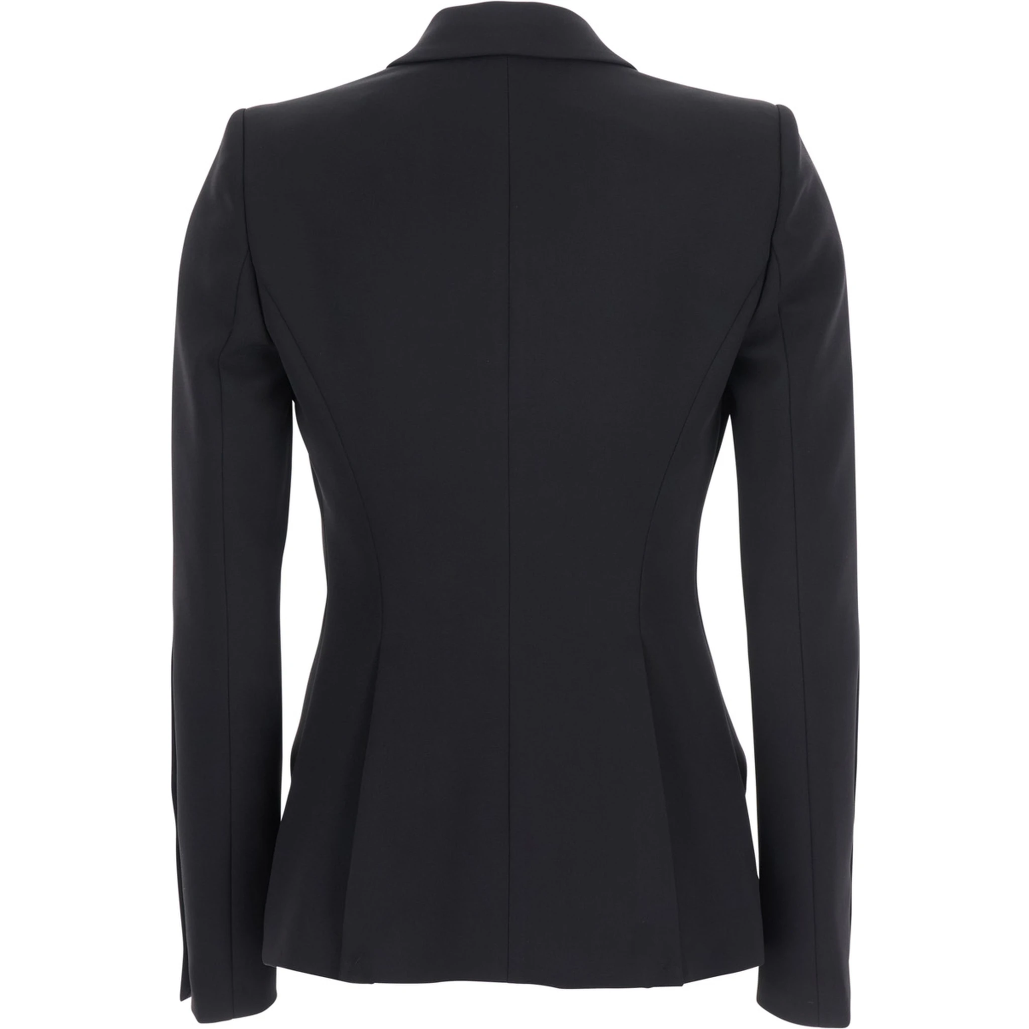 Black Jacket with Lance Revers in Fabric Woman