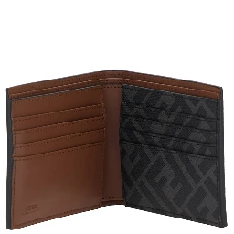 Brown Bi-Fold Wallet with FF Plaque on the Front in Leather Man