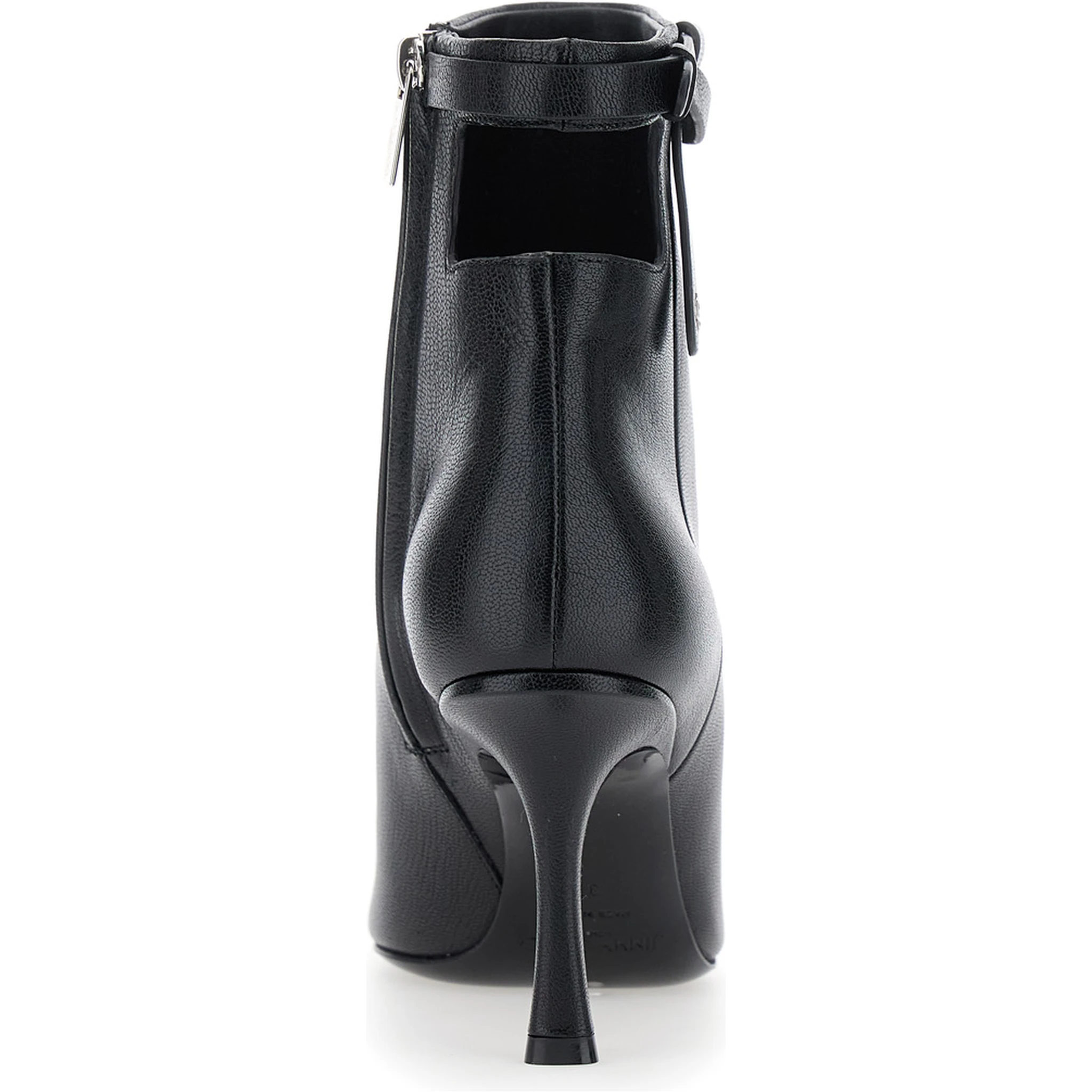 Camie Black Ankle Boots with Knot Detail in Leather Woman