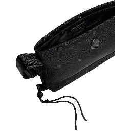 Black Crossbody Bag with Logo Plaque on the Front in Tech Fabric Man