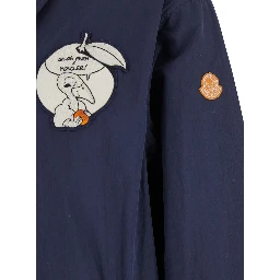 Satsuma Blue Jacket with Logo Patch on the Sleeve and Maxi Logo Patch on the Rear in Cotton Blend Man