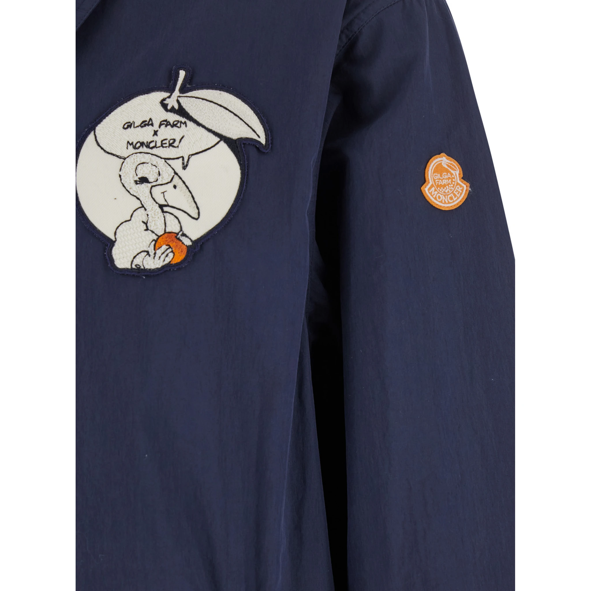 Satsuma Blue Jacket with Logo Patch on the Sleeve and Maxi Logo Patch on the Rear in Cotton Blend Man