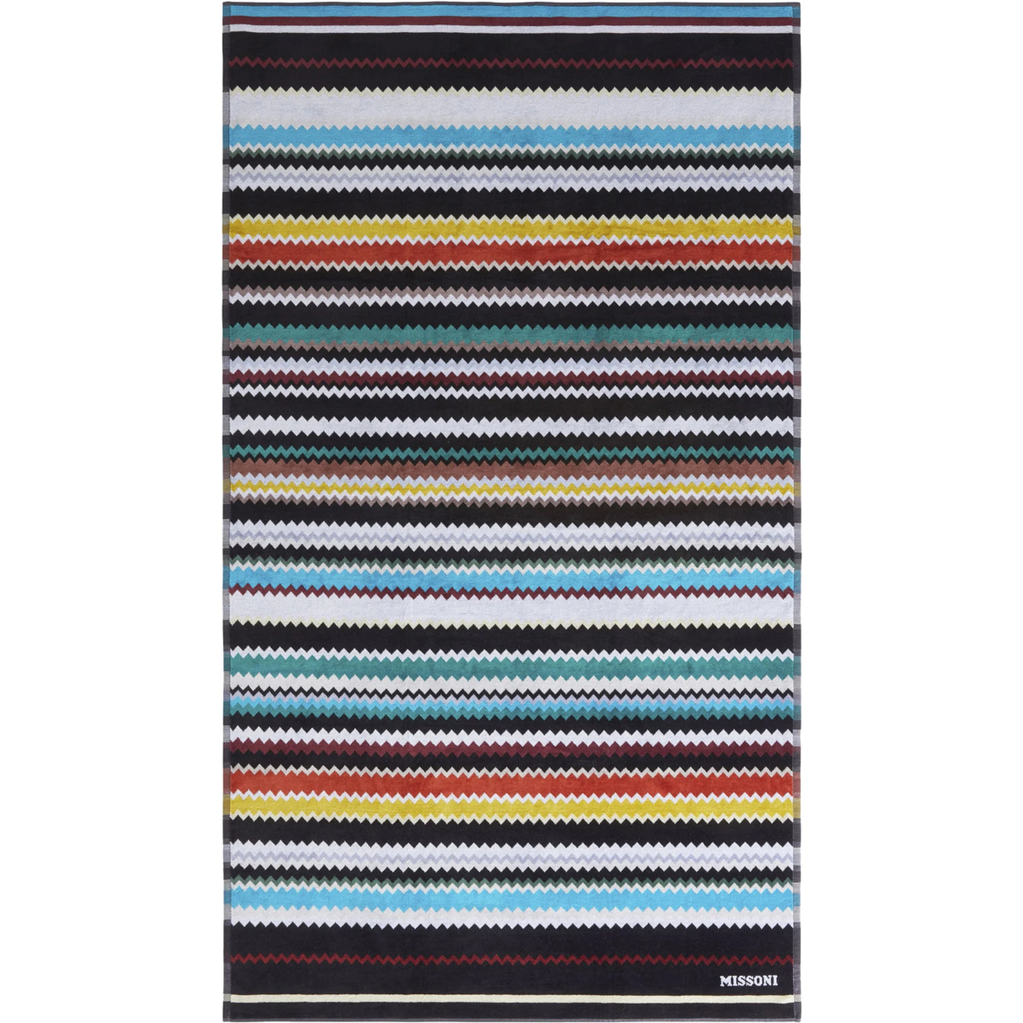 Curt Multicolor Beach Towel with All-Over ZigZag Motif in Cotton Home