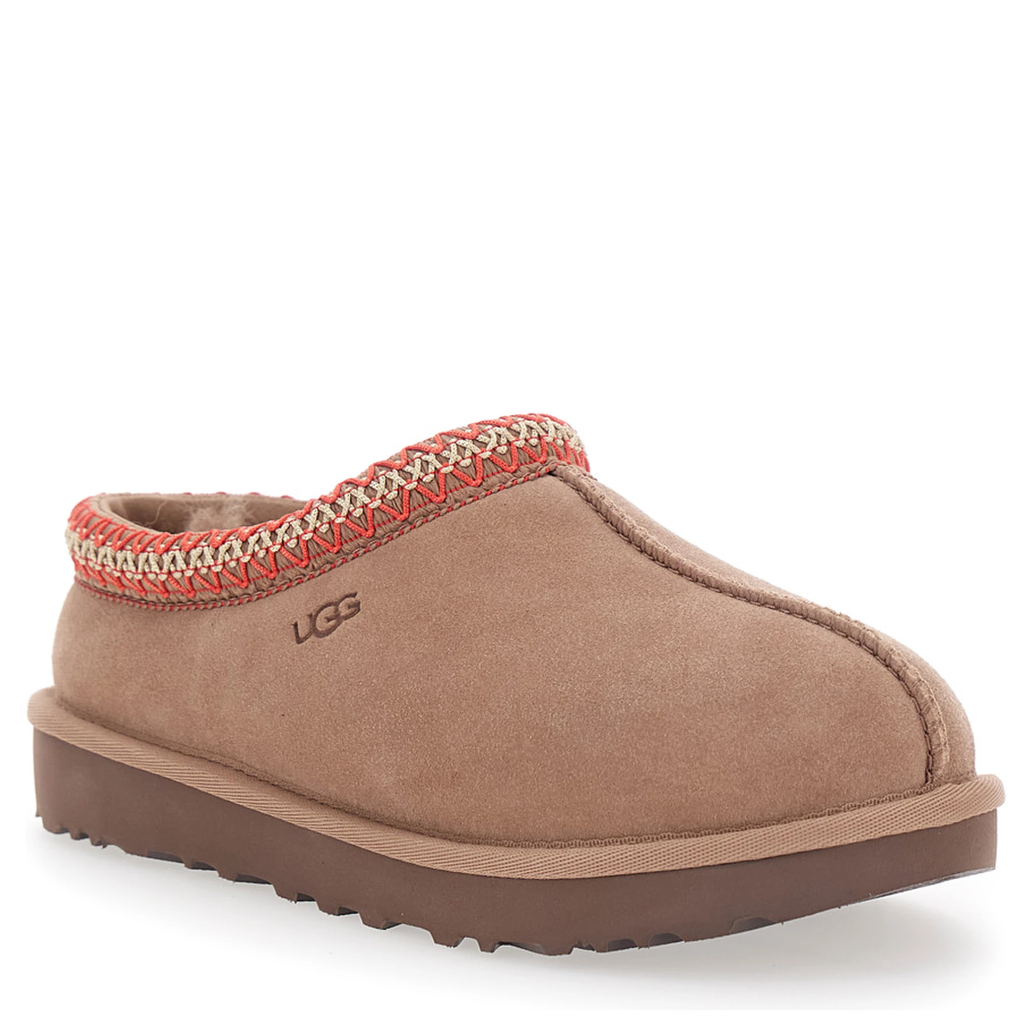 Tasman Beige Mules with Embossed Logo in Suede Woman