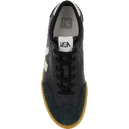 Volley Black Sneakers with Side Logo and Lettering Logo on the Heel in Organic Cotton Unisex