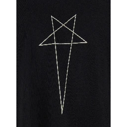 Black Crewneck T-Shirt with Logo Print on the Front in Cotton Man