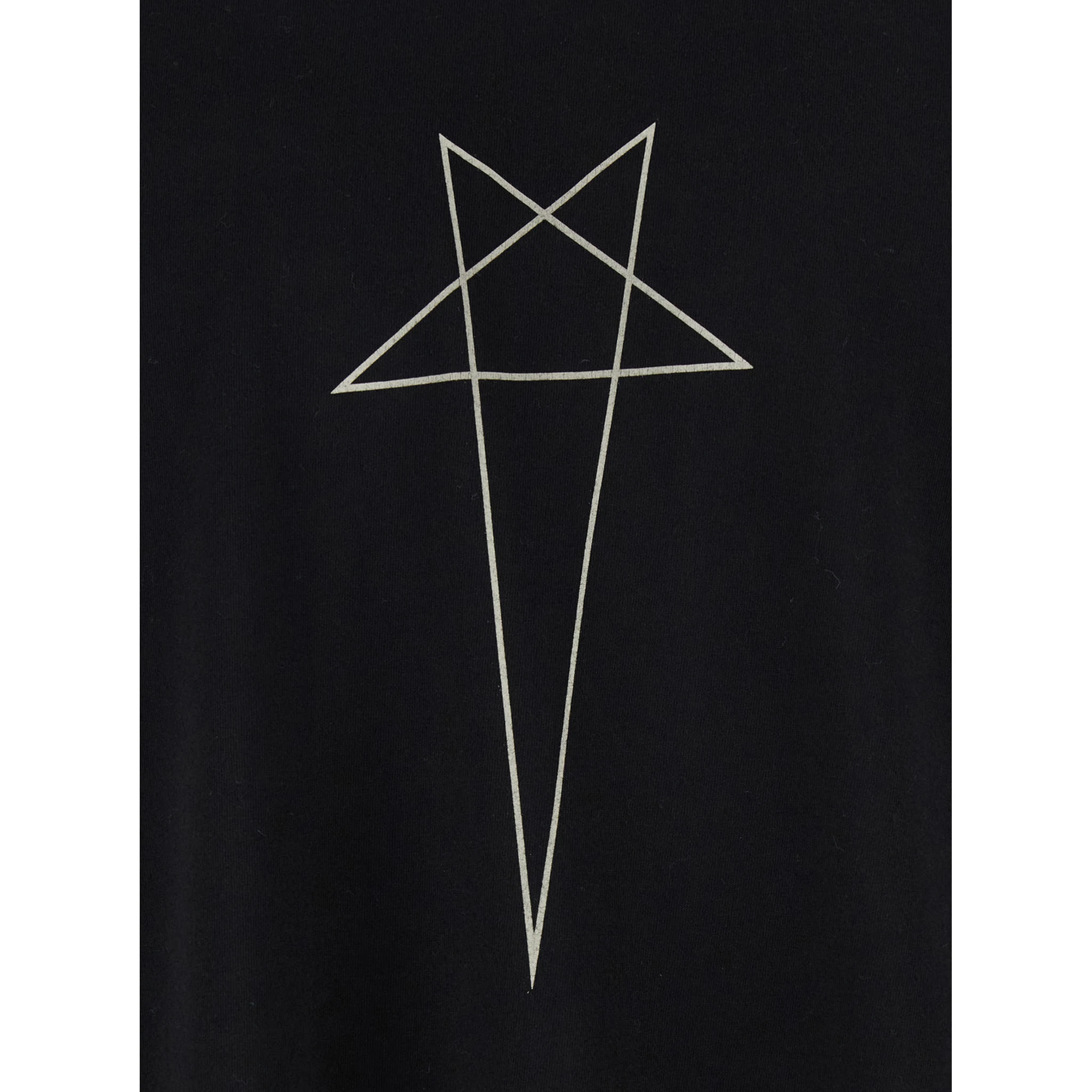 Black Crewneck T-Shirt with Logo Print on the Front in Cotton Man