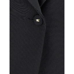 Black Jacket with Lance Revers in Fabric Woman