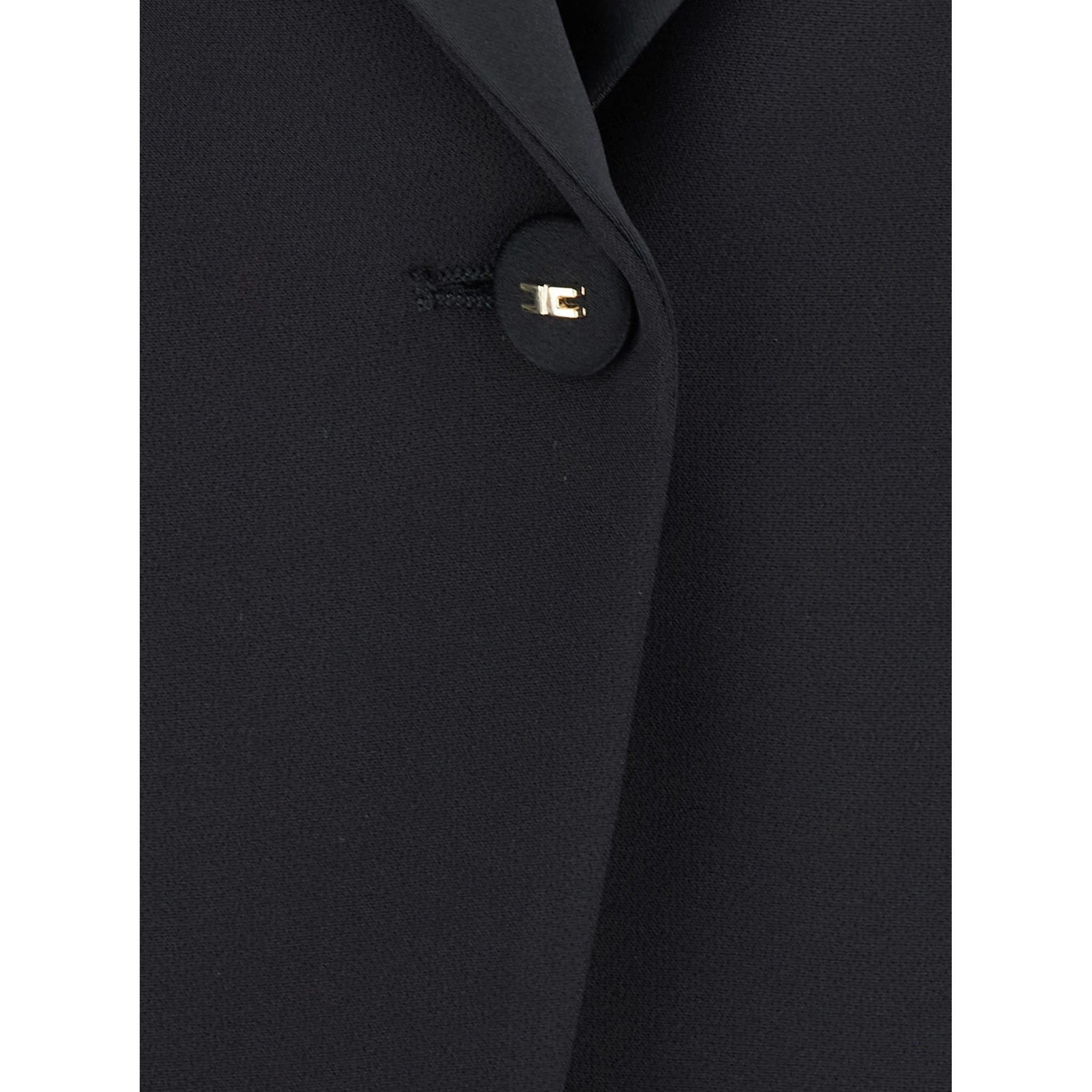 Black Jacket with Lance Revers in Fabric Woman