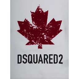 White Crewneck T-Shirt with Maxi Logo Print on the Front in Cotton Boy