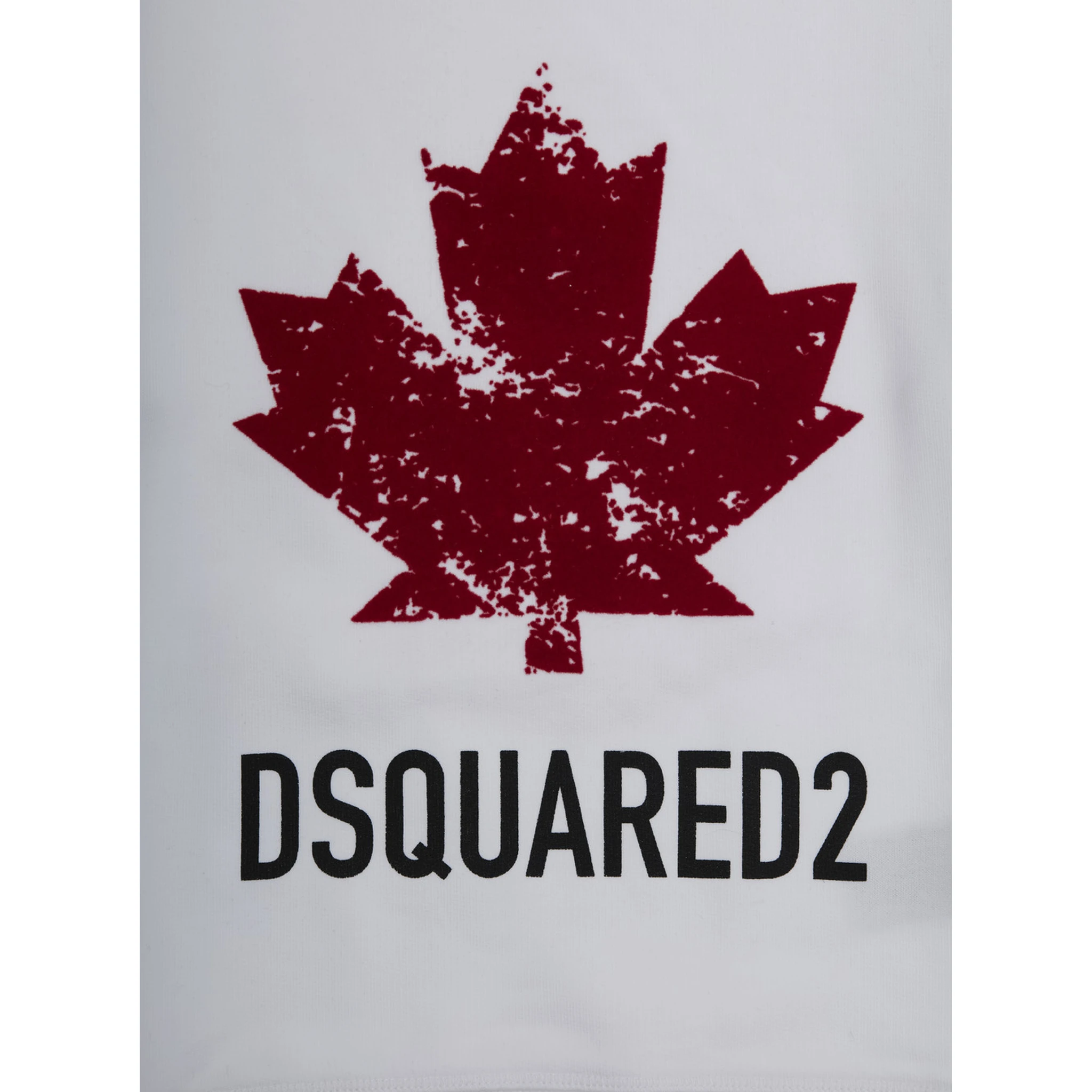 White Crewneck T-Shirt with Maxi Logo Print on the Front in Cotton Boy